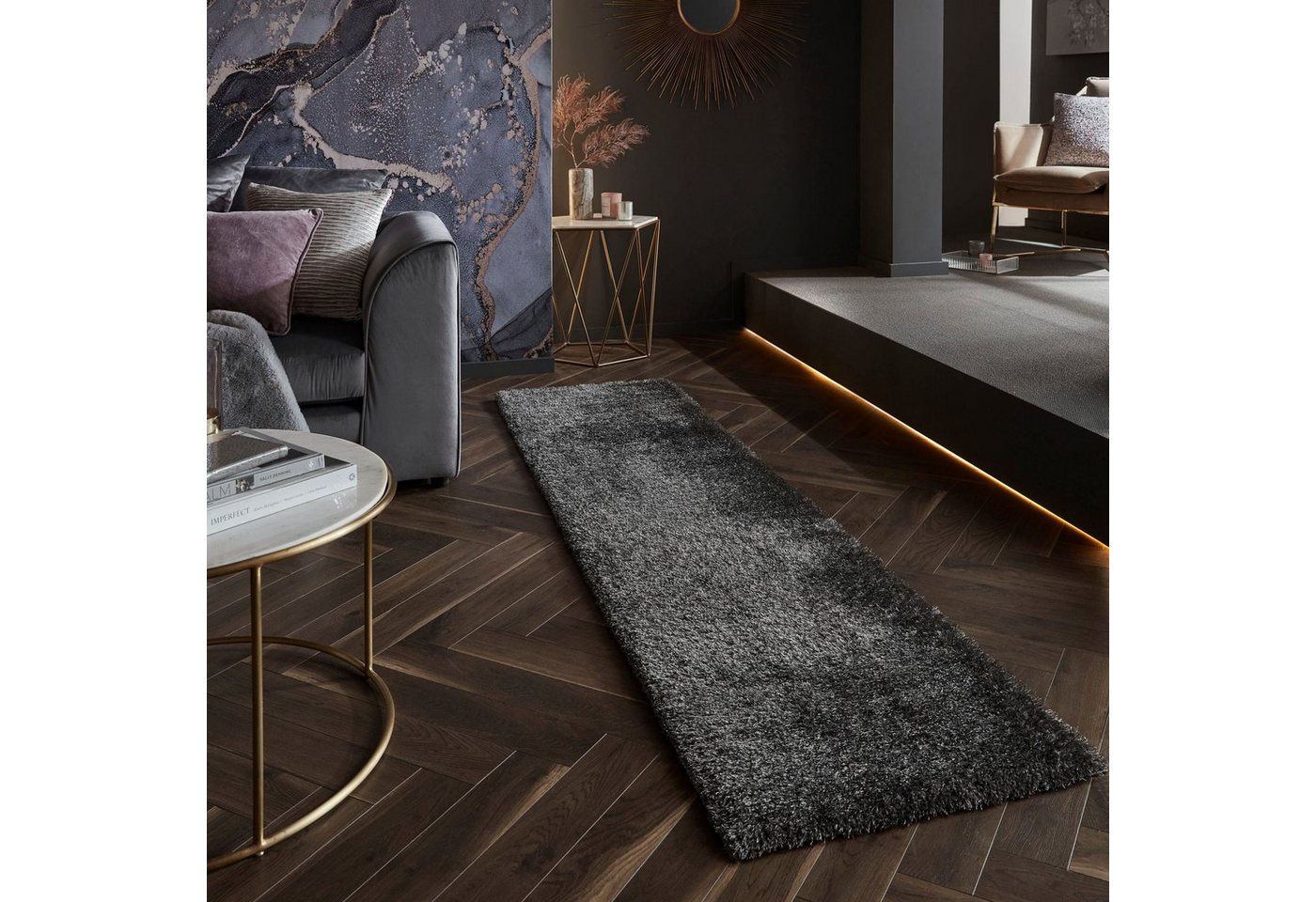 Hochflor-Läufer Velvet, FLAIR RUGS, rechteckig, Höhe: 40 mm von FLAIR RUGS