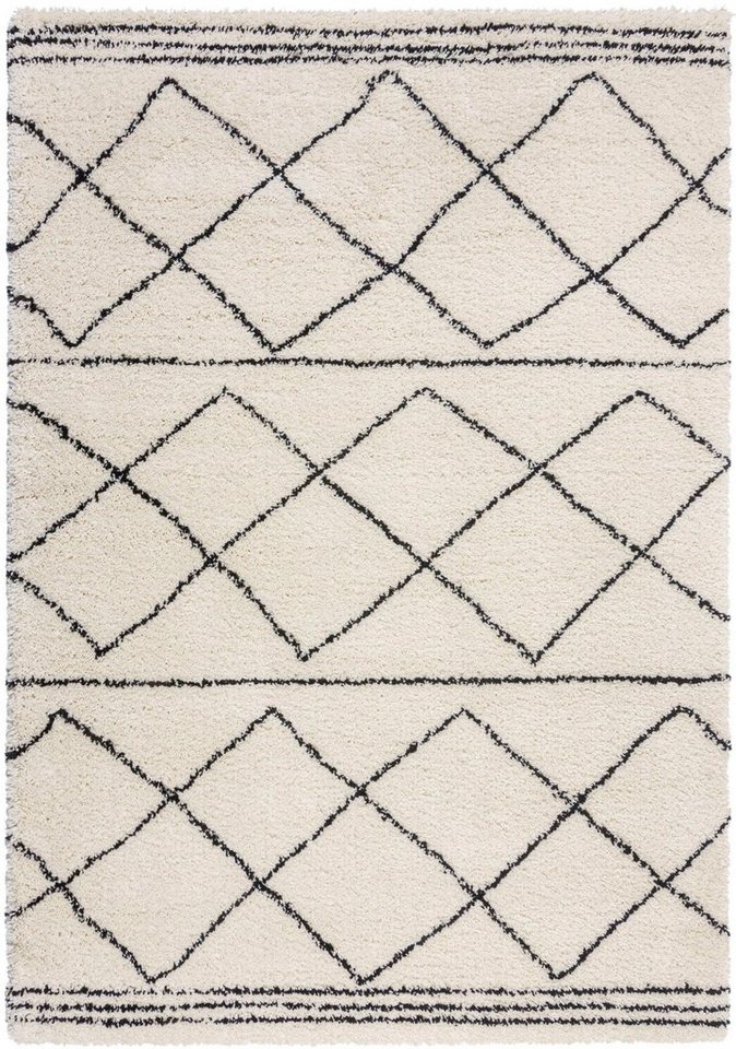 Hochflor-Teppich Kush Berber, FLAIR RUGS, rechteckig, Höhe: 30 mm, geometrisches Muster, im Boho Look von FLAIR RUGS