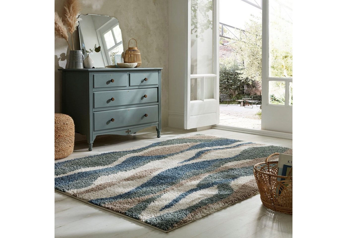 Hochflor-Teppich STREAM, FLAIR RUGS, rechteckig, Höhe: 30 mm von FLAIR RUGS