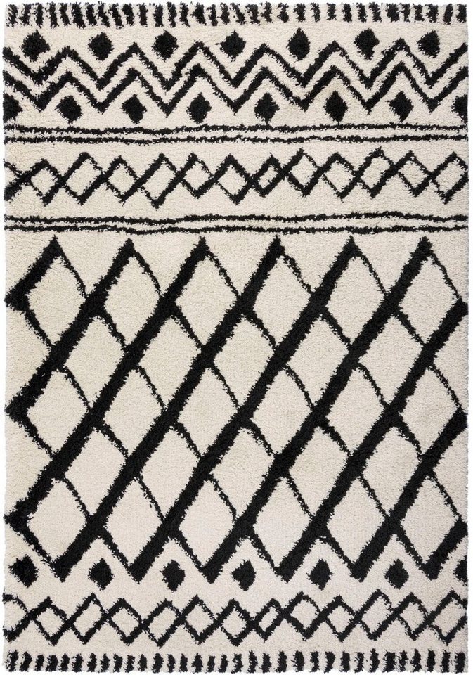 Hochflor-Teppich Souk Berber, FLAIR RUGS, rechteckig, Höhe: 30 mm, Boho-Look, Rauten Design, weich von FLAIR RUGS
