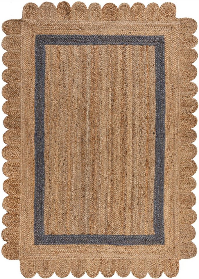 Teppich Grace, FLAIR RUGS, rechteckig, Höhe: 7 mm, aus 100% Jute, fußbodenheizungsgeeignet, mit Bordüre von FLAIR RUGS