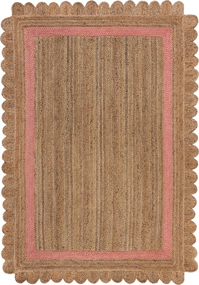 Teppich Grace, FLAIR RUGS, rechteckig, Höhe: 7 mm, aus 100% Jute, fußbodenheizungsgeeignet, mit Bordüre von FLAIR RUGS