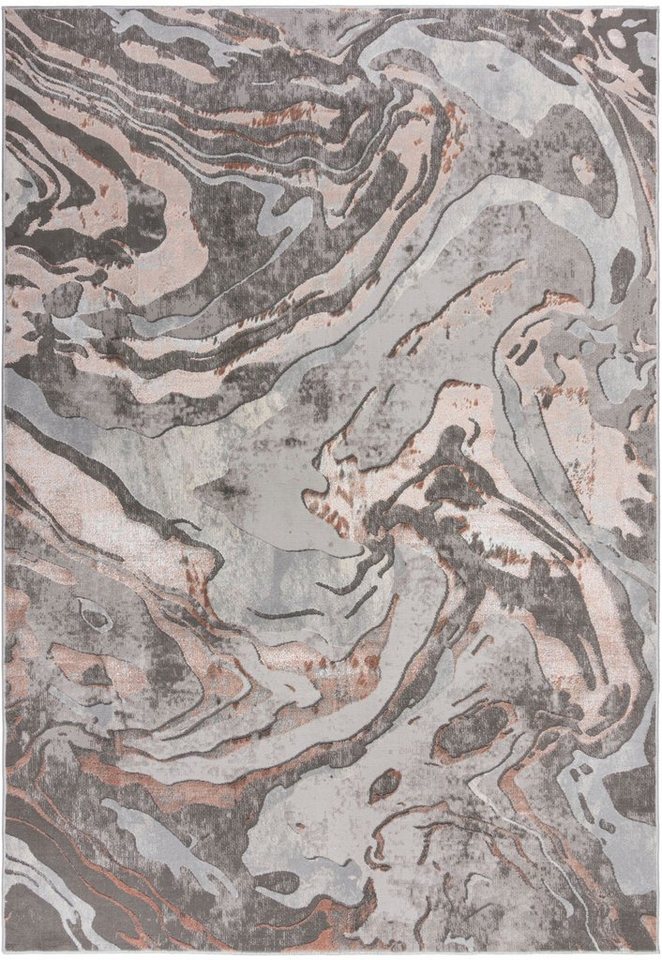 Teppich Marbled, FLAIR RUGS, rechteckig, Höhe: 12 mm, dezenter Glanz, mehrfarbig, modernes Marmor-Design von FLAIR RUGS