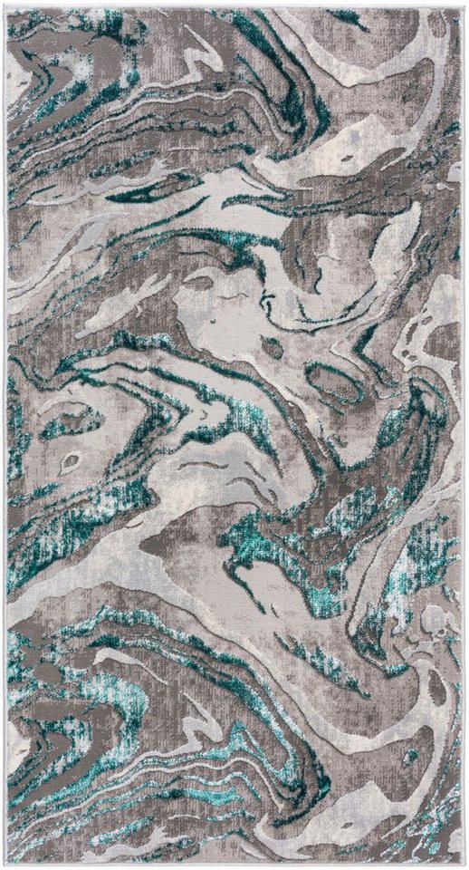 Teppich Marbled, FLAIR RUGS, rechteckig, Höhe: 12 mm, dezenter Glanz, mehrfarbig, modernes Marmor-Design von FLAIR RUGS