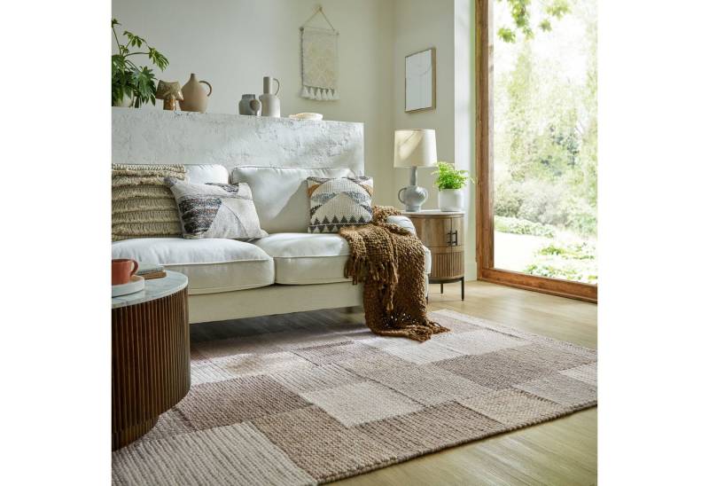 FLAIR RUGS Teppich Minerals mit Patchwork-Design, rechteckig, Höhe: 3 mm, Mineralien-Patchwork-Teppich aus Wollmischgewebe von FLAIR RUGS