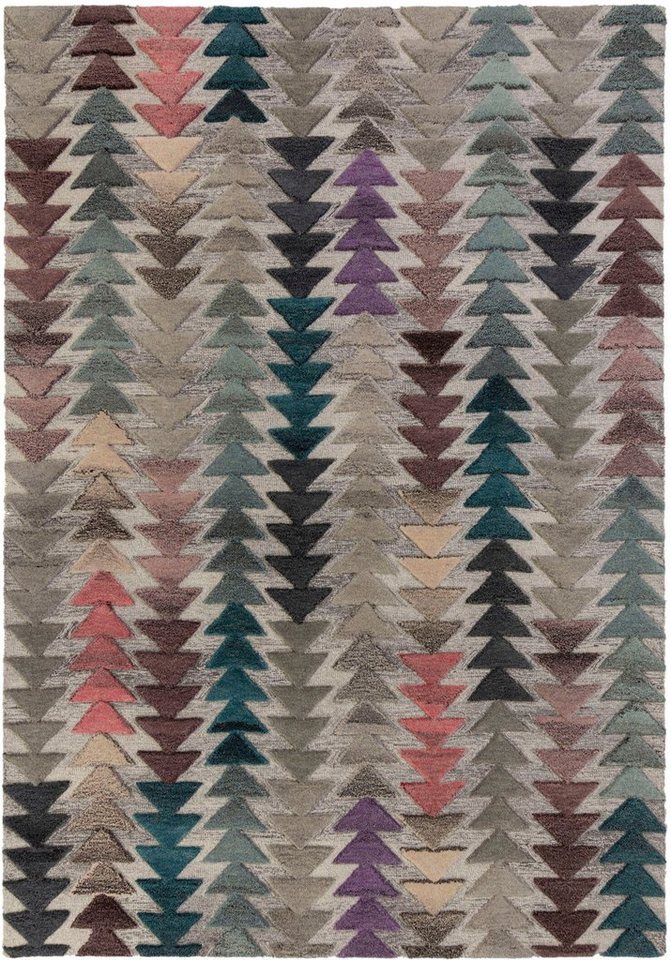 FLAIR RUGS Wollteppich Archer, rechteckig, Höhe: 10 mm, geometrisches Design von FLAIR RUGS