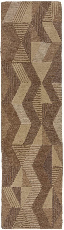 FLAIR RUGS Wollteppich Asher, rechteckig, Höhe: 10 mm, Geometrischer moderner Wollteppich von FLAIR RUGS