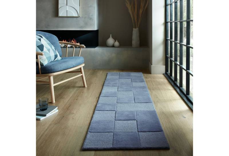 FLAIR RUGS Wollteppich Checkerboard, rechteckig, Höhe: 10 mm, Modern mit Schachbrettmuster von FLAIR RUGS
