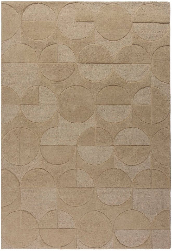 Wollteppich Gigi, FLAIR RUGS, rechteckig, Höhe: 8 mm, aus 100% Wolle, geometrisches Design, fußbodenheizungsgeeignet von FLAIR RUGS