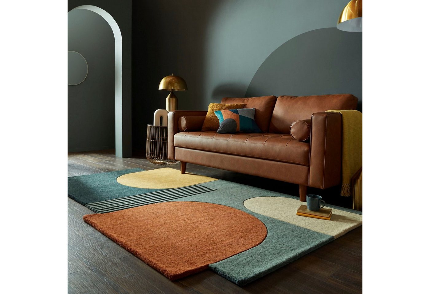 Wollteppich Lozenge, FLAIR RUGS, rechteckig, Höhe: 10 mm, Kurzflor, Retro Muster von FLAIR RUGS