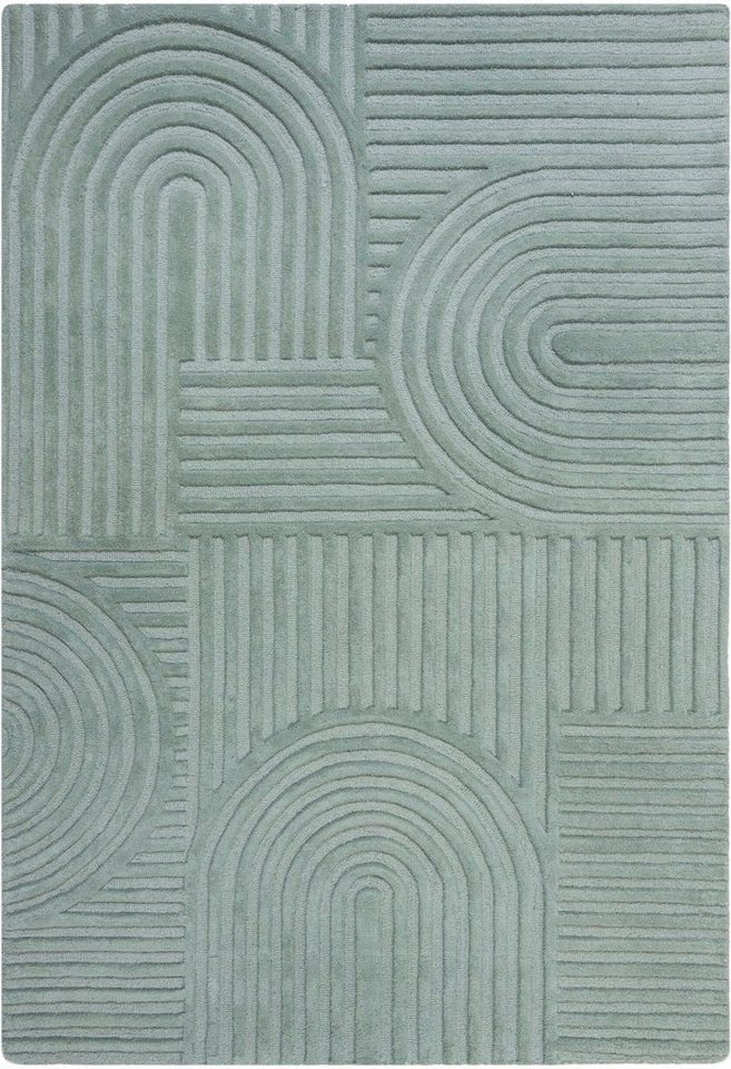 Wollteppich Zen Garden, FLAIR RUGS, Höhe: 10 mm, 100% Wolle, Hoch-Tief-Effekt, auch als Läufer und in Rund erhältlich von FLAIR RUGS