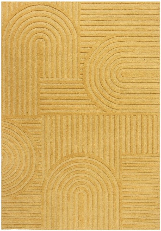 Wollteppich Zen Garden, FLAIR RUGS, Höhe: 10 mm, 100% Wolle, Hoch-Tief-Effekt, auch als Läufer und in Rund erhältlich von FLAIR RUGS