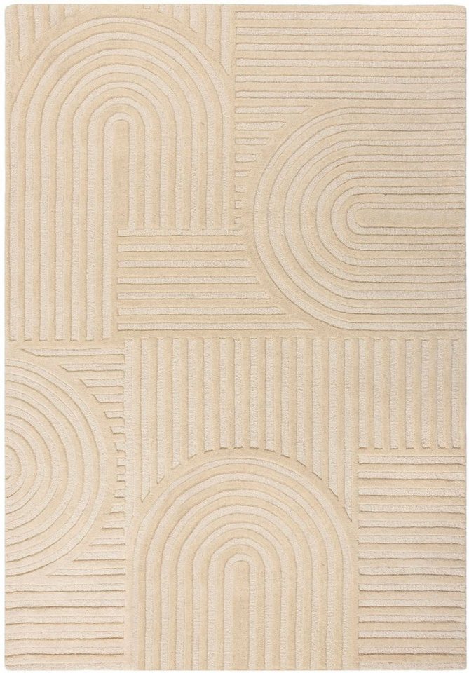 Wollteppich Zen Garden, FLAIR RUGS, Höhe: 10 mm, 100% Wolle, Hoch-Tief-Effekt, auch als Läufer und in Rund erhältlich von FLAIR RUGS