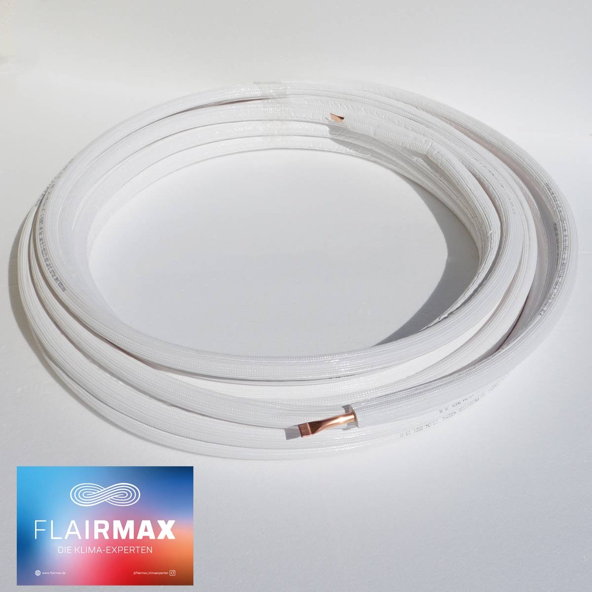 Isolierte Kupfer Kältemittelleitung 1/2"""" (12,7 mm) - 25 Meter Ring"" von FLAIRMAX