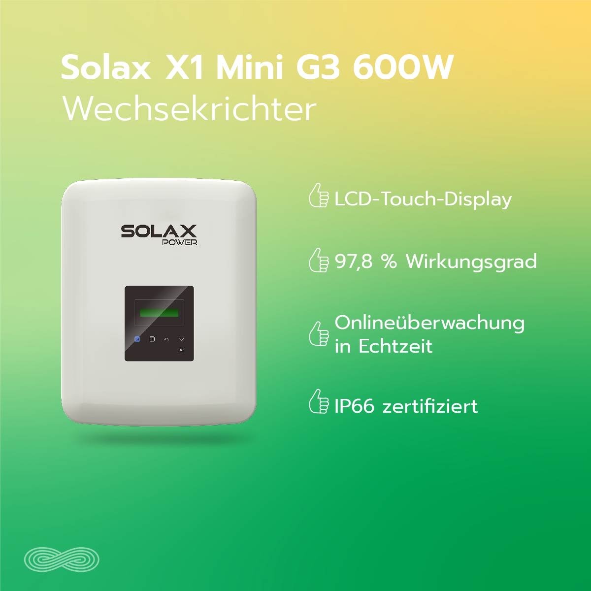SolaX X1-0.6-S-D Mini G3 600W | Solar Wechselrichter mit WiFi"" von SolaX Power