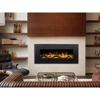 Elektrokamin Wandkamin - 110 x 14 x 49 cm - Schwarz - LALITA von Vente-unique