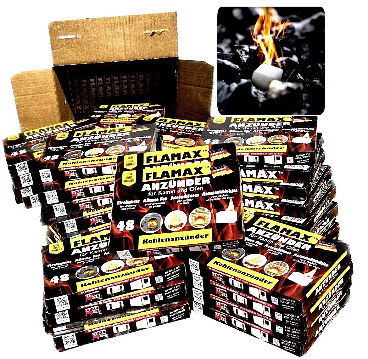 FLAMAX Grillanzünder 1152x Anzündwürfel,Kaminanzünder,Anzünder,Kohle,Kamin,Ofenanzünder von FLAMAX