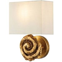 FB-SWIRL-1L-G Wandleuchte swirl E27 1x60W Stahl/Harz Blattgold Leinen H:31.8cm B:22.9cm dimmbar - Flambeau von FLAMBEAU