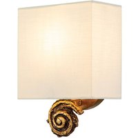 FB-SWIRL-1S-G Wandleuchte swirl E27 1x60W Stahl/Harz Blattgold Leinen H:25.4cm B:17.8cm dimmbar - Flambeau von FLAMBEAU