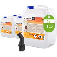 Höfer Chemie Gmbh - 16x 5L flambiol® Bioethanol 96,6% Premium für Kamine & Ethanol-Brenner von HÖFER CHEMIE GMBH