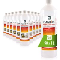90x 1 l flambiol® Bioethanol 96,6% Premium für Ethanol-Tischkamin in Flaschen von HÖFER CHEMIE GMBH