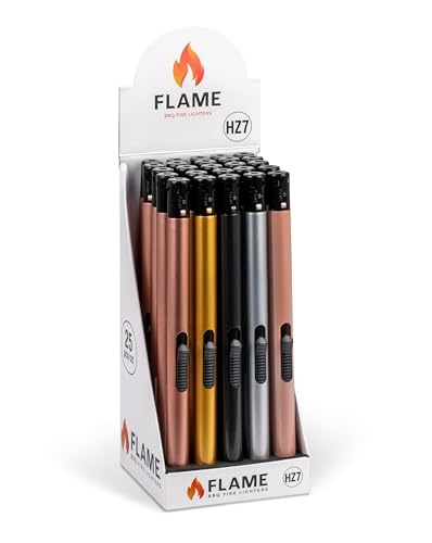 BBQ Lighter Stabfeuerzeug HZ7 Metal - Display 25 Stück von FLAME