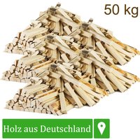 Anmachholz Anzündholz Kiefer 50 kg Anfeuerholz Brennholz Feuerholz Kaminholz Holz Anbrennholz Anzünder Kiefernholz Kammergetrocknet Grill Smoker von FLAMEUP