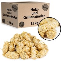 Holzwolle Kamin Grill 15 kg Holz Anzuender Wachs Anzünder für Ofen Kaminanzuender Wolle Grillanzuender Feuer Outdoor Feuerschale Garten Kaminanzünder von FLAMEUP