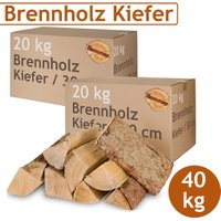 Kiefer Brennholz Kaminholz 40 kg Holz Für Ofen und Kamin Kaminofen Feuerschale Grill Feuerholz 30 cm Holzscheite Wood Kammergetrocknet Flameup von FLAMEUP