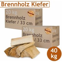 Flameup - Kiefer Brennholz Kaminholz Holz 40 kg Für Ofen und Kamin Kaminofen Feuerschale Grill Feuerholz Holzscheite Wood 33 cm kammergetrocknet von FLAMEUP