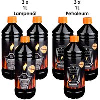 Flameup - Lampenoel Lampenöl Petroleum Set Petroleumheizung Petroleumofen Lampe Kamin Kerosin Reiniger Fackel Laterne Öl 6 Liter Öllampe flüssig von FLAMEUP