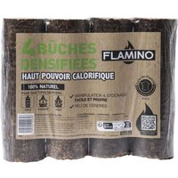 Flamino - Dicht gepresste Brennholz Packung mit 4 von FLAMINO