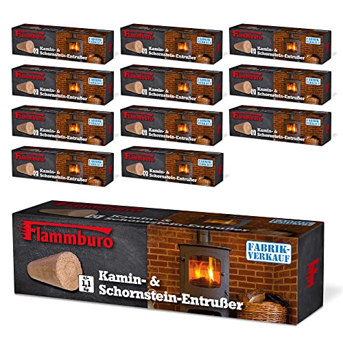 FLAMMBURO Entrußerblock - 12er Pack - Entrusser zum Entfernen von Ruß im Herdfeuer, Kaminofen und Brennraum - erhältlich im Set mit 3, 6 oder 12 Kaminentrußern/Rußentferner von FLAMMBURO
