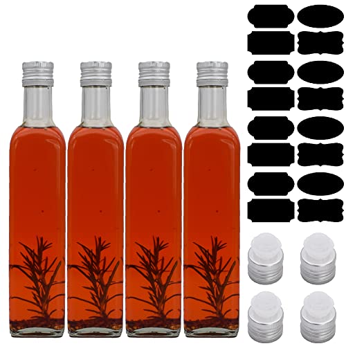 FLASCHE Ölflasche Rapsölflasche Sonnenblumenölflasche 250 ml 500 ml mit Deckel (250 ml, Transparent) von FLASCHE