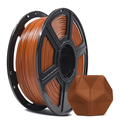 FLASHFORGE 3D-Drucker-Filament, PLA PRO Filament 1,75 mm, 1 kg Spule, Maßgenauigkeit +/- 0,02 mm für FDM 3D-Drucker, bessere Zähigkeit und kein Verknoten (Braun) von FLASHFORGE