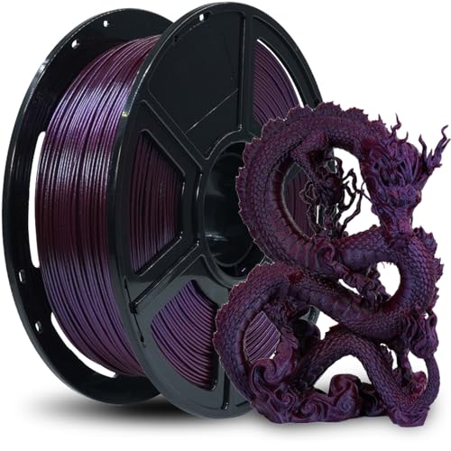 FLASHFORGE 3D Drucker Filament Chameleon PLA Farbwechsel-Filament 1.75mm, wechselt die Farbe mit Licht und Winkeln, 1KG Spule (2.2lbs), Maßgenauigkeit +/- 0.02mm (Marsala) von FLASHFORGE