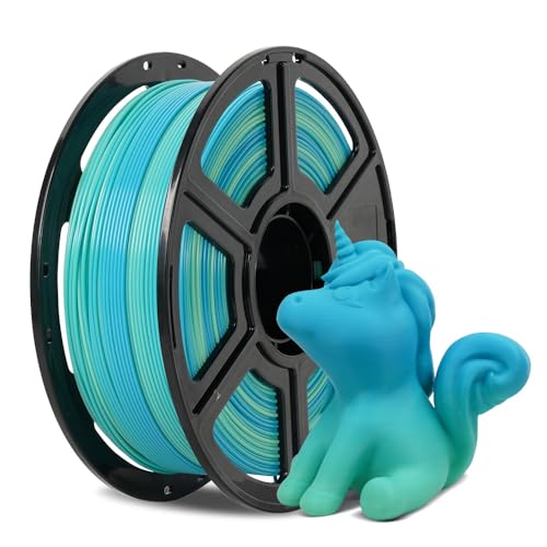 FLASHFORGE 3D Drucker Filament Farbverlauf PLA Filament 1.75mm, 1KG Spule (2.2lbs), Maßgenauigkeit +/- 0.02mm, bessere Zähigkeit & keine Knötchenbildung 3D Druck Filament (Gelb-Blau) von FLASHFORGE