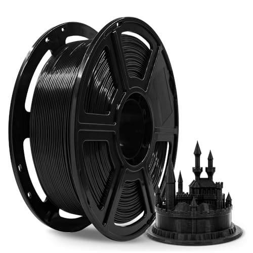 FLASHFORGE ABS PRO 3D-Drucker-Filament, Robuste und Hitzebeständige Filamente, 1kg Spule (2.2lbs), Maßgenauigkeit +/- 0,02 mm, Starke und Langlebige ABS-Verbrauchsmaterialien (Schwarz) von FLASHFORGE