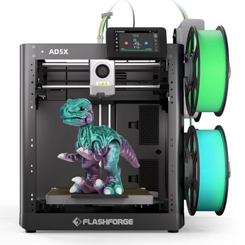 FLASHFORGE AD5X Multifilament-3D-Drucker Mehrfarbendruck, 600mm/s Geschwindigkeit 1-klick Druck mit DIY IFS-Kreationen, Vollautomatische Kalibrierung & Filament-Backup, Druckgröße 220x220x220mm von FLASHFORGE