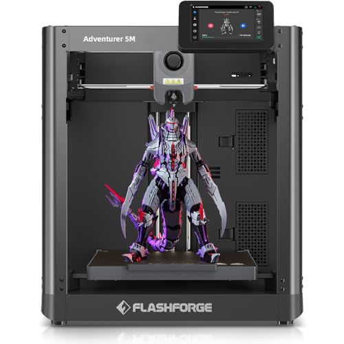 FLASHFORGE Adventurer 5M 3D-Drucker mit Vollständig Auto-Nivellierung Maximal 600mm/s, 280℃ Schnellverschlussdüse, CoreXY Struktur für Überlegene Druckqualität, Neueinsteiger & Experten Kluge Wahl von FLASHFORGE