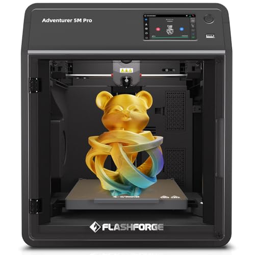 FLASHFORGE Adventurer 5M Pro 3D-Drucker, EIN-klick-Autodruck Maximal 600mm/s Hochgeschwindigkeit mit 0,4/0,6mm-Düsen-Paket, CoreXY-Aufbau & Geräuschloser Druck, APP-Fernsteuerung & Kamera-Überwachung von FLASHFORGE