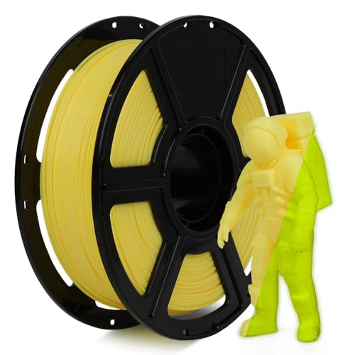 FLASHFORGE Glow-in-The-Dark Rapid PLA-Filament 1,75mm, Hoher Fluss Schnelles 3D Drucker Filament Leuchtend Gelb Max 500mm/s Drucken, Hohe Helligkeit und Langanhaltender Leuchteffekt von FLASHFORGE