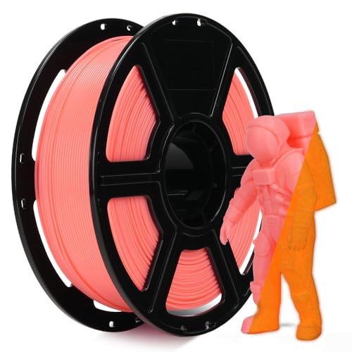 FLASHFORGE Glow-in-The-Dark Rapid PLA-Filament 1,75mm, Hoher Fluss Schnelles 3D Drucker Filament Leuchtend Rot Max 500mm/s Drucken, Hohe Helligkeit und Langanhaltender Leuchteffekt von FLASHFORGE
