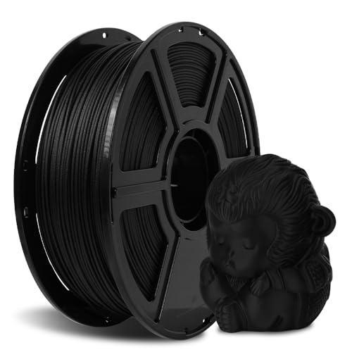 FLASHFORGE Kohlefaser PLA Filament 1.75mm, Kohlefaserverstärktes PLA 3D Drucker Filament, 1KG Spule Maßgenauigkeit +/- 0.02mm, hohe Festigkeit & hohe Abriebfestigkeit (PLA CF-Schwarz) von FLASHFORGE