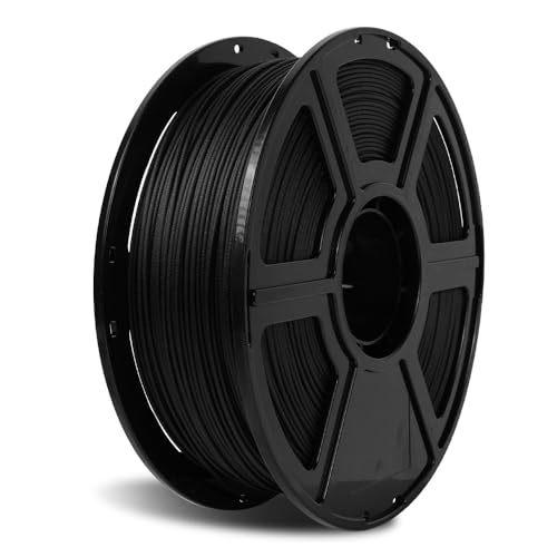 FLASHFORGE Kohlenstofffaser-PETG-Filament 1.75mm, Kohlenstofffaser PETG 3D Drucker Filament, 1KG Spule Maßgenauigkeit +/- 0,02mm, leicht & hitzebeständig & feuchtigkeitsfrei (PETG CF Schwarz) von FLASHFORGE