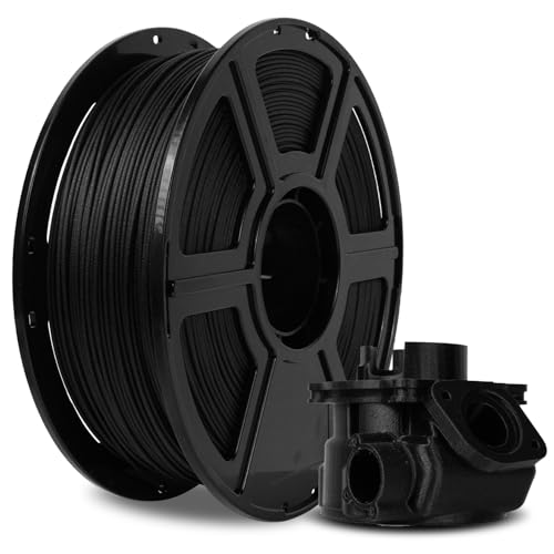 FLASHFORGE Kohlenstofffaser-PETG-Filament 1.75mm, Kohlenstofffaser PETG 3D Drucker Filament, 1KG Spule Maßgenauigkeit +/- 0,02mm, leicht & hitzebeständig & feuchtigkeitsfrei (PETG CF Schwarz) von FLASHFORGE
