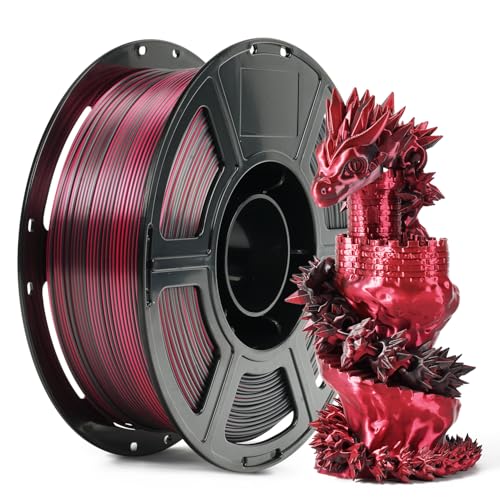 FLASHFORGE Seide Bi-Color PLA Filament 1,75 mm, Coextrusion Schwarz-Rot Zweifarbiges Multicolor-3D-Druckerfilament, Bezauberndes Seiden-Finish mit 360°-Multicolor-Farbwechseleffekt FLASHFORGE Seide Bi-Color PLA Filament 1,75 mm, Coextrusion Schwarz-Rot Zweifarbiges Multicolor-3D-Druckerfilament, Bezauberndes Seiden-Finish mit 360°-Multicolor-Farbwechseleffekt von FLASHFORGE