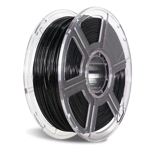 FLASHFORGE Sparkle Schwarz PLA Filament 1.75mm, 3D Drucker Filament Glänzendes Sparkle PLA mit Glitter, 1KG (2.2lbs) Spule, Maßgenauigkeit +/- 0.02mm, Glänzende und schillernde Filamente von FLASHFORGE