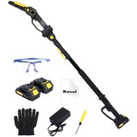 2-in-1 Akku-Kettensäge, bürstenlose elektrische Kettensäge mit 2 x 2.0Ah Akku, 4.9-7.5ft Adjustable Pole Saw for Tree Pruning.Akku-Kettensägen 2-in-1 Akku-Kettensäge, bürstenlose elektrische Kettensäge mit 2 x 2.0Ah Akku, 4.9-7.5ft Adjustable Pole Saw for Tree Pruning.Akku-Kettensägen von FLASIDU