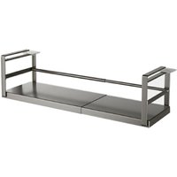 Erweiterbares Lagerregal für unter dem Regal, zum Aufhängen ohne Stanzen, zum Einschieben unter dem Regal, Schrank-Organizer, Edelstahl, Gewürzhalter von FLASIDU